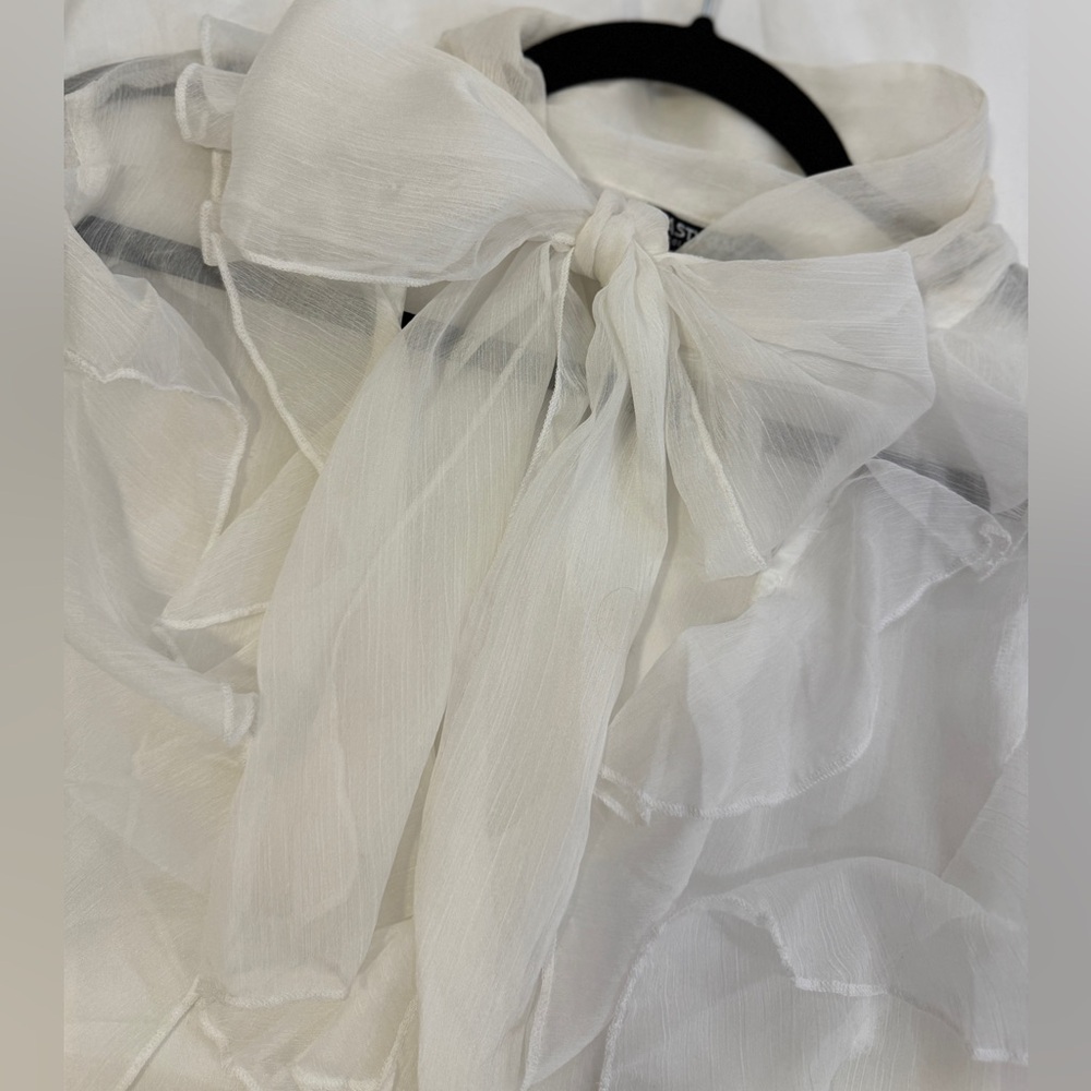 NASTY GAL | Juliet Sheer Romance Bow Neck Blouse